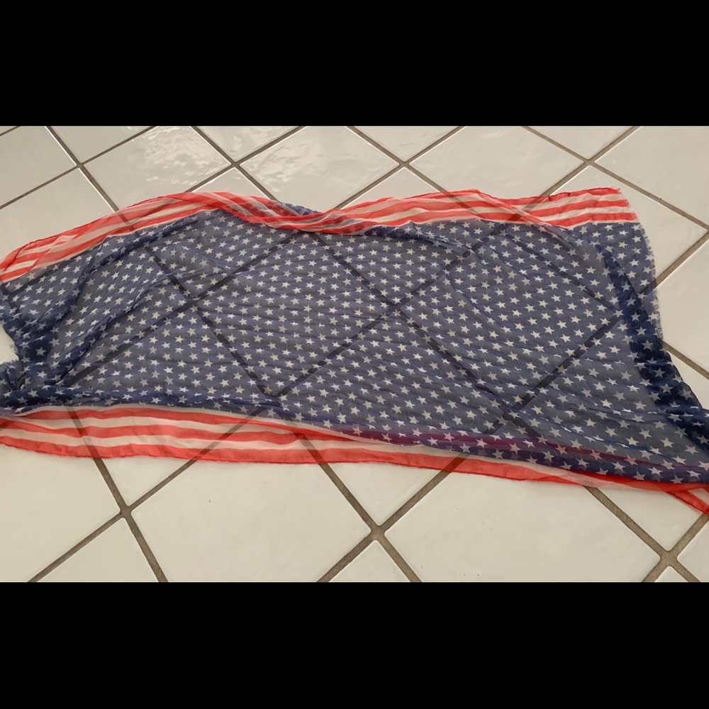 American Flag Semi-Sheer Scarf /Wrap